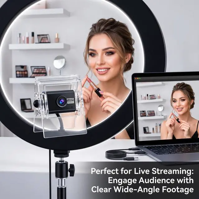 Alt view image 2 of 7 - 720P USB HD Webcam with Microphone Web Camera for PCwith Auto White Balance for Video Calls, Live Streaming Gaming & Online Meetings USB Streaming Camera
