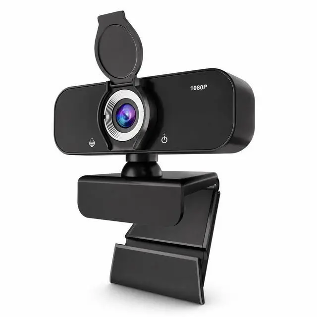 Main image of Webcam for Computer, USB Plug&Play, Auto Low Light Correction, Privacy Cover, Tripod, Wide Angle for Meeting/Online Video/Zoom, Web Cam with Microphone (1080p)
