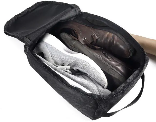 Alt view image 5 of 7 - Shoe Bags for Travel Shoe Pouch Portable Large Shoes Storage Bag (2 PACK) for Men Women Shoe Organizer Shoe Packing Cubes Gym Sport Must Have for Business Trip Bolsa de Zapatos Black