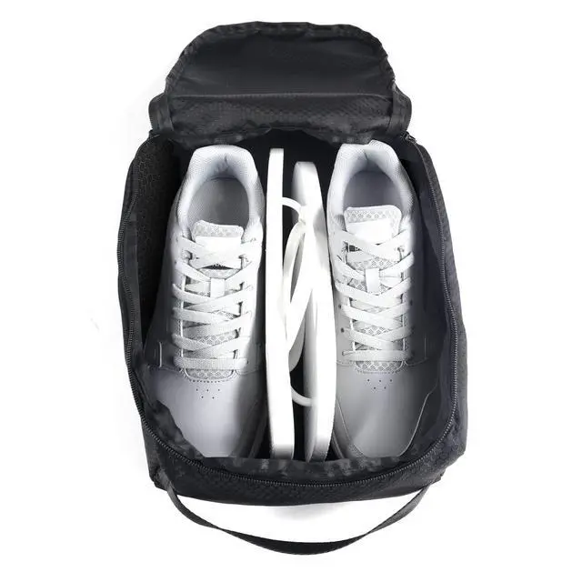 Alt view image 4 of 7 - Shoe Bags for Travel Shoe Pouch Portable Large Shoes Storage Bag (2 PACK) for Men Women Shoe Organizer Shoe Packing Cubes Gym Sport Must Have for Business Trip Bolsa de Zapatos Black