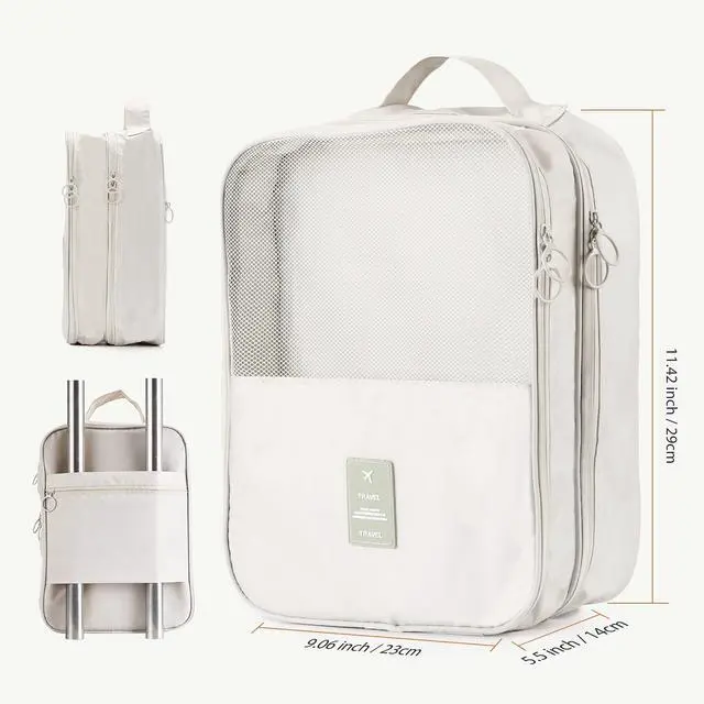 Alt view image 2 of 7 - Travel Shoe Bag Holds 3 Pair of Shoes, Shoe Storage Pouch for Travel and Daily Use, Travel Suitcase Shoe Organizer, Waterproof