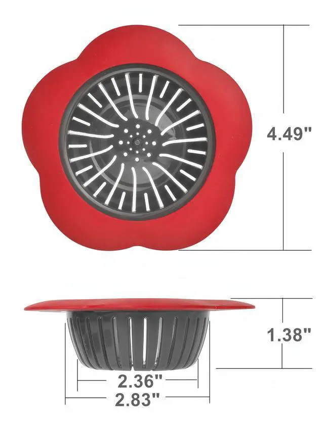 Alt view image 4 of 7 - Silicone Sink Drain Strainer, 4 Pack | Fast Drainage, Catches Food Scraps, Easy Cleaning, Flexible Design, Fits Most Drains, Bright Colors