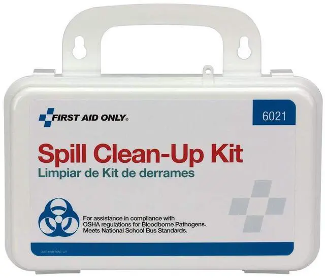 Main image of 6021 21-Piece Body Fluid Clean Up Kit, Commercial Cleaning Equipment for Spills in Weatherproof Plastic Case, White