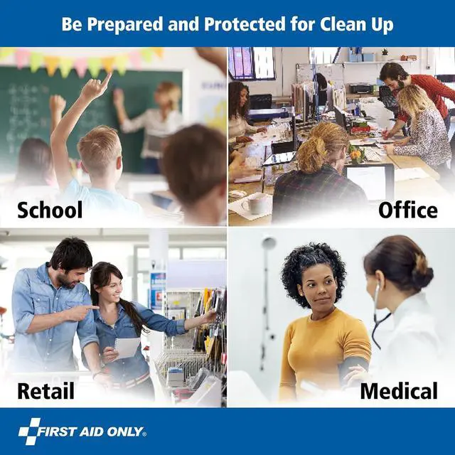 Alt view image 5 of 7 - 6021 21-Piece Body Fluid Clean Up Kit, Commercial Cleaning Equipment for Spills in Weatherproof Plastic Case, White