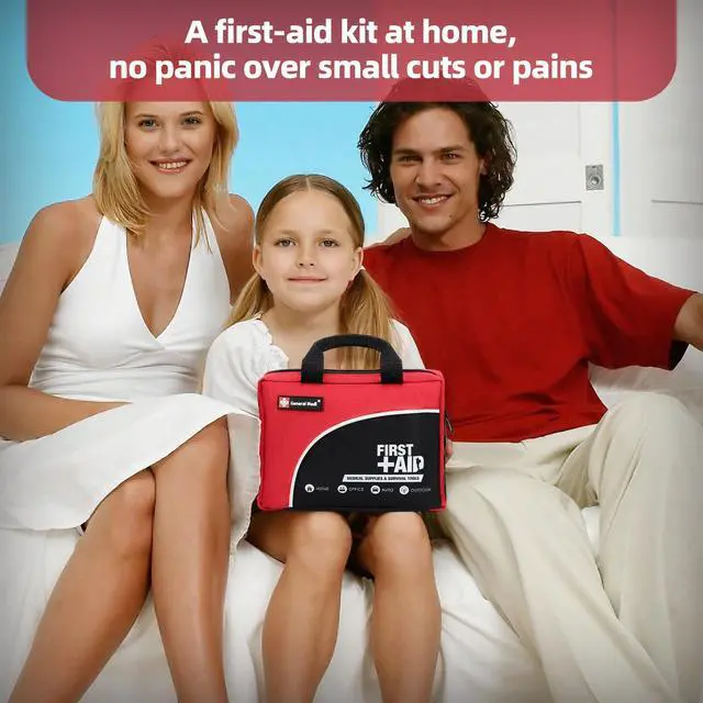 Alt view image 7 of 7 - First Aid Kit -160 Pieces Compact and Lightweight - Including Cold (Ice) Pack, Emergency Blanket, Moleskin Pad,Perfect for Travel, Home, Office, Car, Camping, Workplace (Red)