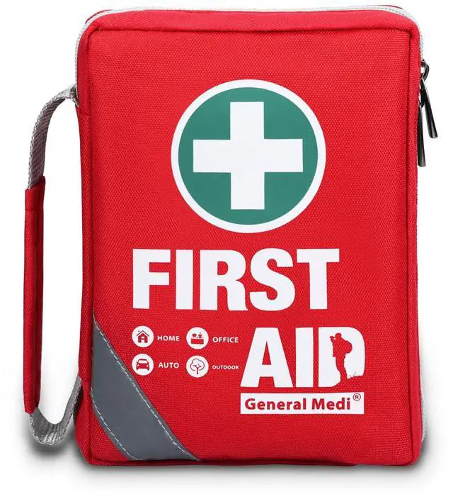 Main image of First Aid Kit - Small Compact First Aid Kit Bag(175 Piece) - Reflective Bag Design- Includes Instant Cold Pack, Emergency Blanket for Travel, Home, Office, Vehicle,Camping