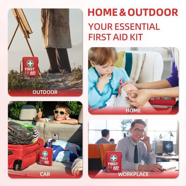 Alt view image 6 of 7 - First Aid Kit - Small Compact First Aid Kit Bag(175 Piece) - Reflective Bag Design- Includes Instant Cold Pack, Emergency Blanket for Travel, Home, Office, Vehicle,Camping