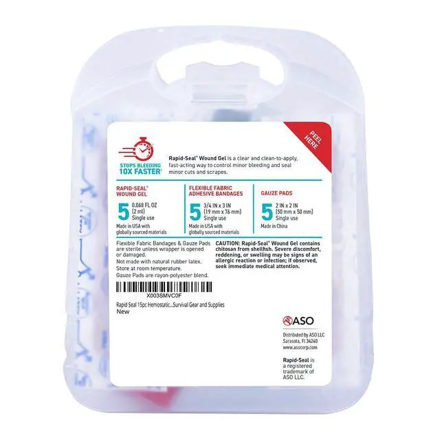 Alt view image 7 of 7 - Hemostatic Bleed Control First Aid Wound Care Kit, 15 Pieces | Ideal for Cuts, Scrapes and Razor Nicks for Emergency First Aid Supplies.