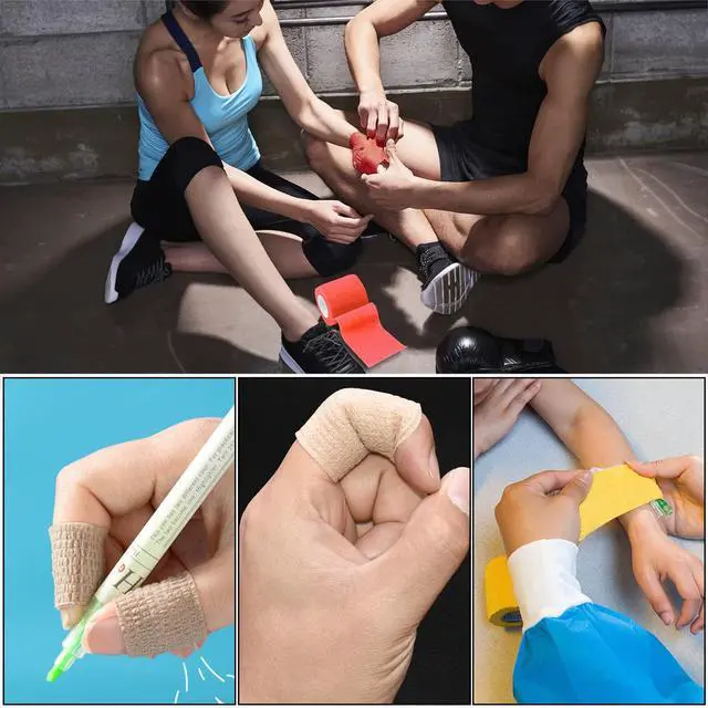 Alt view image 7 of 7 - 12pcs Self Adhesive Bandage Wraps, 1in 5 Yards, Multicolor