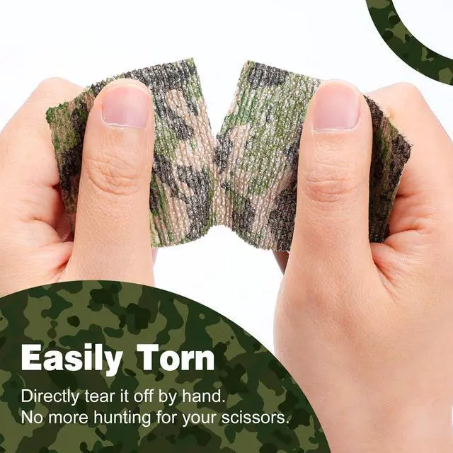 Alt view image 6 of 7 - 16 Pack Camo Self Adhesive Bandage Wrap, 2" X 5 Yards Elastic Cohesive Bandage Wrap, Athletic Tape, Vet Wrap, Ankle Tape, Tattoo Tape Wrap (Camo)