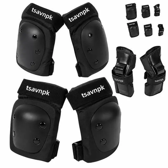 Main image of Adult Knee and Elbow Pads Set with Wrist Guards,Protective Gear for Skating Roller Skating, Inline Skating, Skateboarding, , Scooter & Cycling; ideal for Rollerblading, Skate Parks & Outdoor Sports.