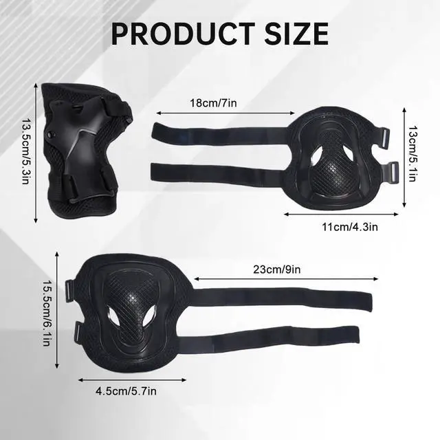 Alt view image 3 of 7 - 6Pcs Unisex Knee Elbow Wrist Guards for Skating Cycling Scooter Outdoor Use | Adjustable straps fit different limb sizes, breathable lining eases sticky sweat discomfort during daily cycling use