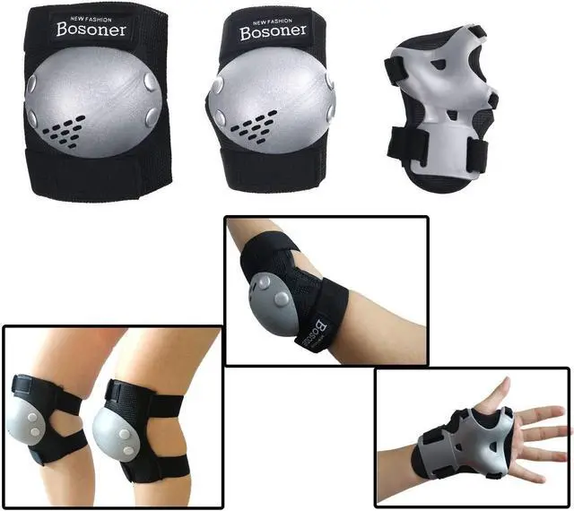 Alt view image 3 of 7 - Kids/Youth Knee Pads Elbow Pads Wrist Guards Set for 3-15 Years, Child Protective Gear Set for Multi-Sports Outdoor, Roller Skates, Cycling, BMX Bike, Skateboard, Inline Skating, Scooter