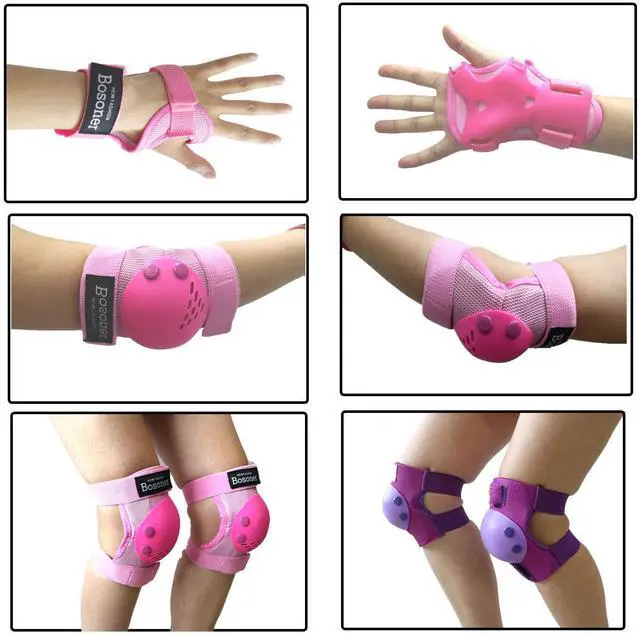 Alt view image 5 of 7 - Kids/Youth Knee Pads Elbow Pads Wrist Guards Set for 3-15 Years, Child Protective Gear Set for Multi-Sports Outdoor, Roller Skates, Cycling, BMX Bike, Skateboard, Inline Skating, Scooter