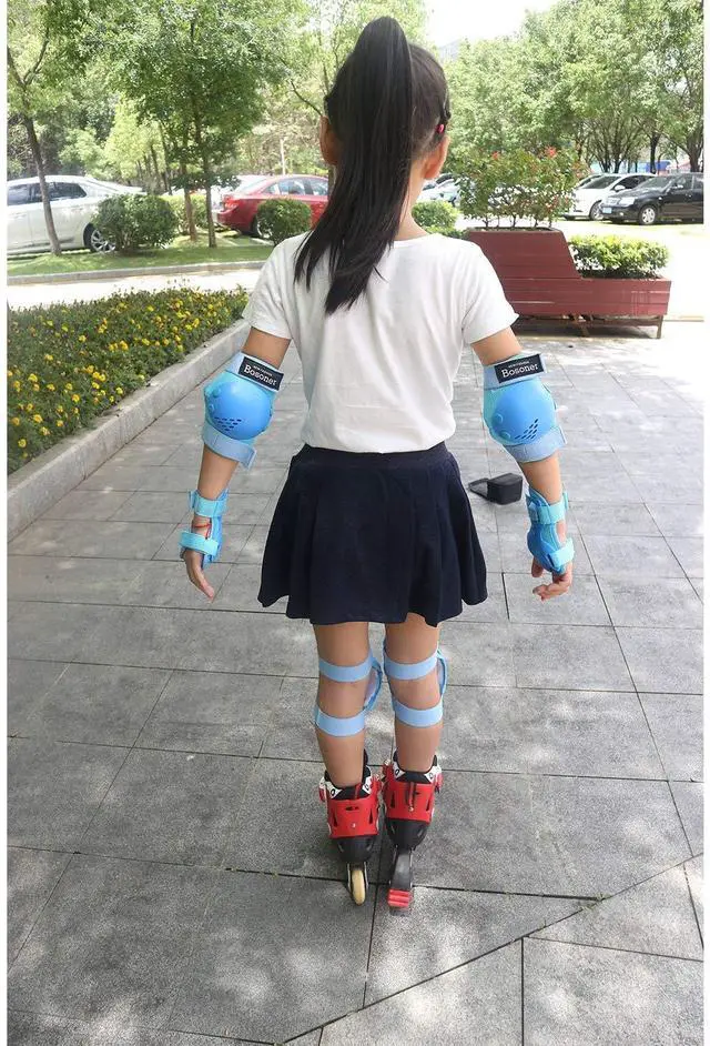 Alt view image 5 of 7 - Kids/Youth Knee Pads Elbow Pads Wrist Guards Set for 3-15 Years, Child Protective Gear Set for Multi-Sports Outdoor, Roller Skates, Cycling, BMX Bike, Skateboard, Inline Skating, Scooter