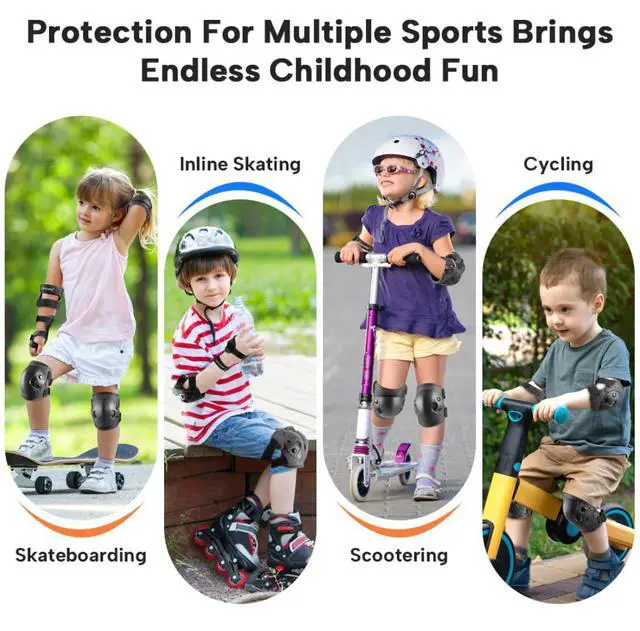 Alt view image 5 of 6 - Kids Knee Pads Elbow Pads and Wrist Guard Protective Gear Set | Alien-shaped Hard Shell,6PCS Protective Gear Set,for Skateboarding,Roller Skating,Inline Skating, Scooter Riding,BMX