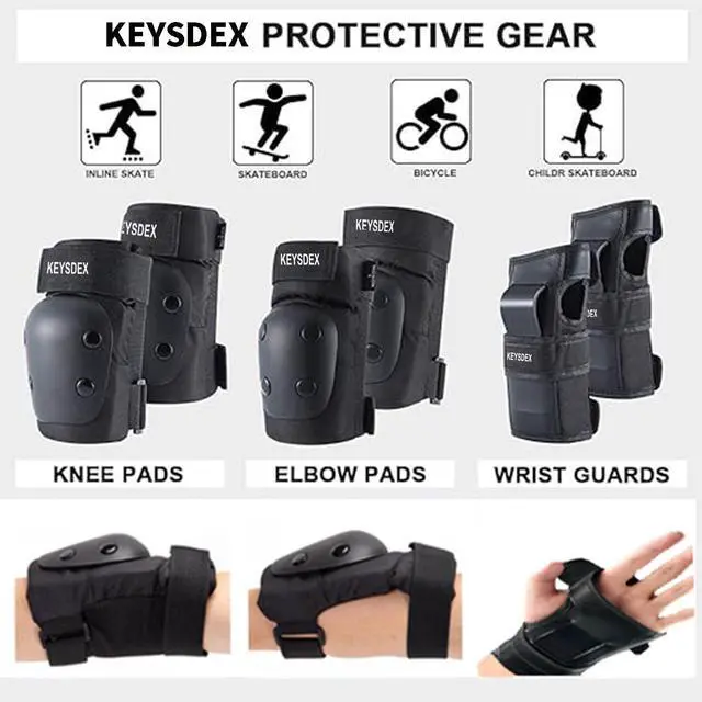 Alt view image 2 of 7 - Knee Pads Elbow Pads Wrist Guards 6-in-1 Protective Gear Set Kids | Impact Protection for Roller Skating Skateboarding Inline Skating Cycling Scooter BMX Adjustable Breathable S