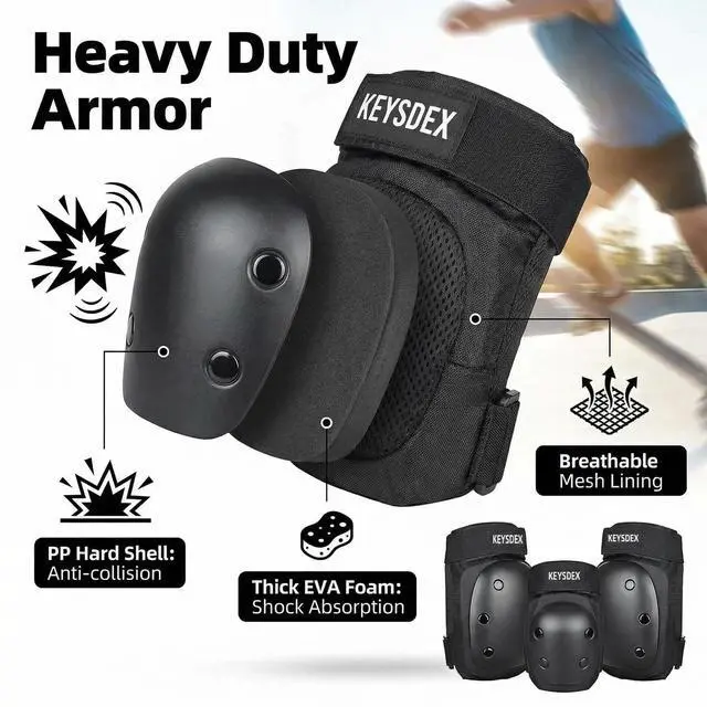 Alt view image 3 of 7 - Knee Pads Elbow Pads Wrist Guards 6-in-1 Protective Gear Set Kids | Impact Protection for Roller Skating Skateboarding Inline Skating Cycling Scooter BMX Adjustable Breathable S