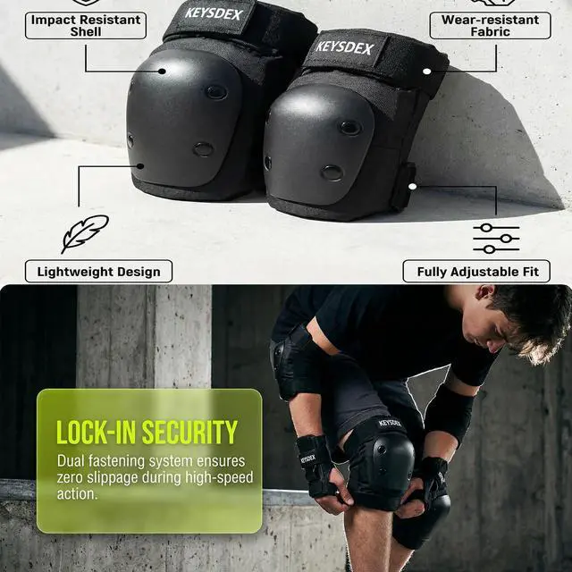 Alt view image 5 of 7 - Knee Pads Elbow Pads Wrist Guards 6-in-1 Protective Gear Set Kids | Impact Protection for Roller Skating Skateboarding Inline Skating Cycling Scooter BMX Adjustable Breathable S