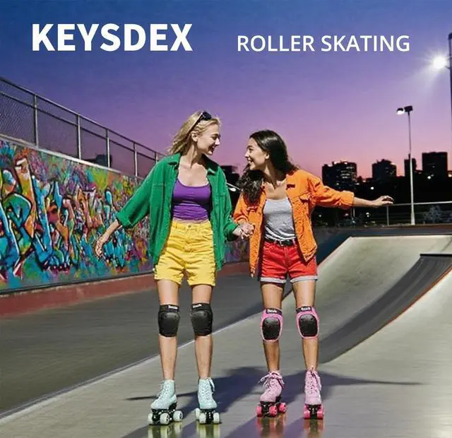 Alt view image 6 of 7 - Knee Pads Elbow Pads Wrist Guards 6-in-1 Protective Gear Set Kids | Impact Protection for Roller Skating Skateboarding Inline Skating Cycling Scooter BMX Adjustable Breathable S