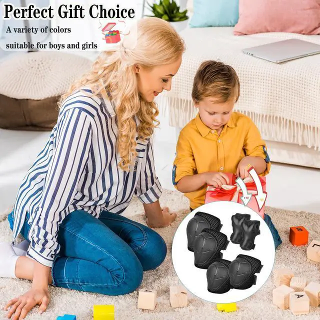 Alt view image 7 of 7 - Kids/Youth Knee Pads and Elbow Pads Set for Kids 3-14 Years Boys Girls Protective Gear Set Adjustable Knee Pads, Elbow Pads, Wrist Guards Skateboard Skating Skiing Cycling Biking Running Scooter