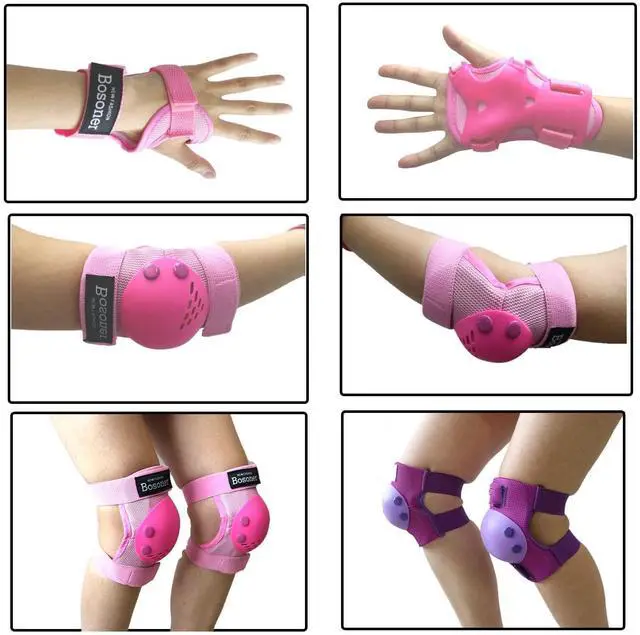 Alt view image 4 of 6 - Kids/Youth Knee Pads Elbow Pads Wrist Guards Set for 3-15 Years, Child Protective Gear Set for Multi-Sports Outdoor, Roller Skates, Cycling, BMX Bike, Skateboard, Inline Skating, Scooter