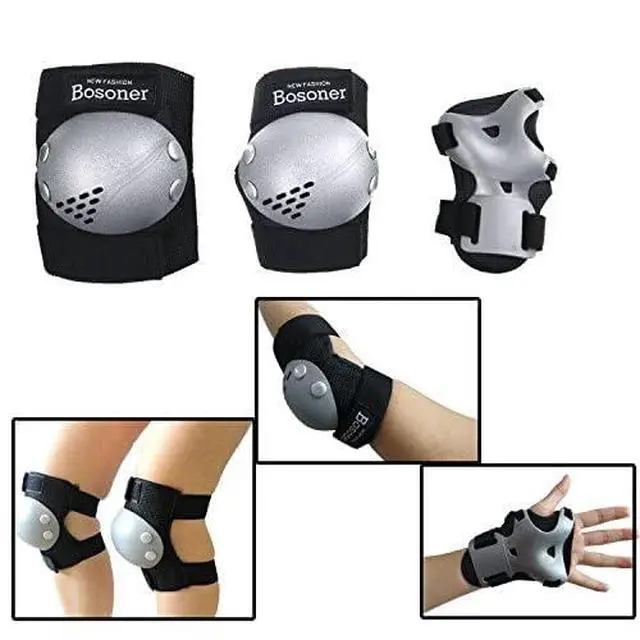 Alt view image 5 of 6 - Kids/Youth Knee Pads Elbow Pads Wrist Guards Set for 3-15 Years, Child Protective Gear Set for Multi-Sports Outdoor, Roller Skates, Cycling, BMX Bike, Skateboard, Inline Skating, Scooter