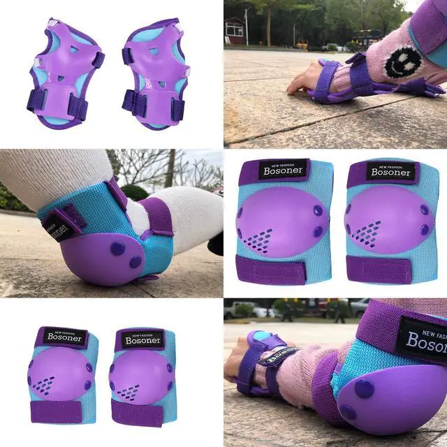 Alt view image 6 of 6 - Kids/Youth Knee Pad Elbow Pads Set for 3-15 Year, Child Protection Pads for Girls/Boys, for Sports Roller Skates, Cycling, BMX Bike, Skateboard, Inline Rollerblading, Skating, Scooter, Riding