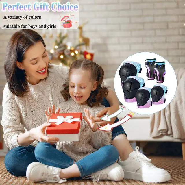 Alt view image 7 of 7 - Kids/Youth Protective Gear Set - Knee and Elbow Pads, Wrist Guards for Boys Girls 3-14 Years - Adjustable for Skateboarding, Skating, Skiing, Cycling, Biking, Running, Scooter