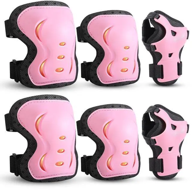 Main image of Kids Youth Adult Protective Gear Set Adjustable Knee Elbow Wrist Guards | 6-Pack Breathable Skate Knee Pads Multi-Sport Protective Gear Set for Roller Skating, Skateboard, Cycling, Scooter Riding