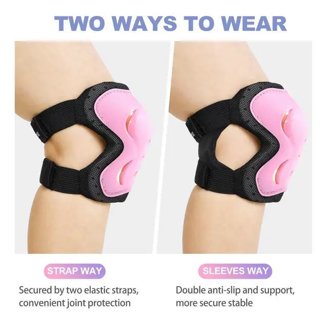 Alt view image 4 of 6 - Kids Youth Adult Protective Gear Set Adjustable Knee Elbow Wrist Guards | 6-Pack Breathable Skate Knee Pads Multi-Sport Protective Gear Set for Roller Skating, Skateboard, Cycling, Scooter Riding