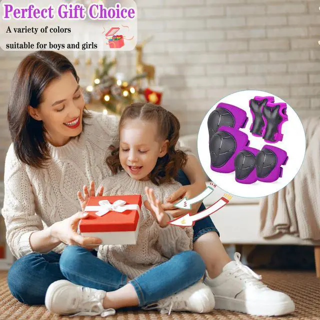 Alt view image 7 of 7 - Kids/Youth Knee Pads and Elbow Pads Set for Kids 3-14 Years Boys Girls Protective Gear Set Adjustable Knee Pads, Elbow Pads, Wrist Guards Skateboard Skating Skiing Cycling Biking Running Scooter