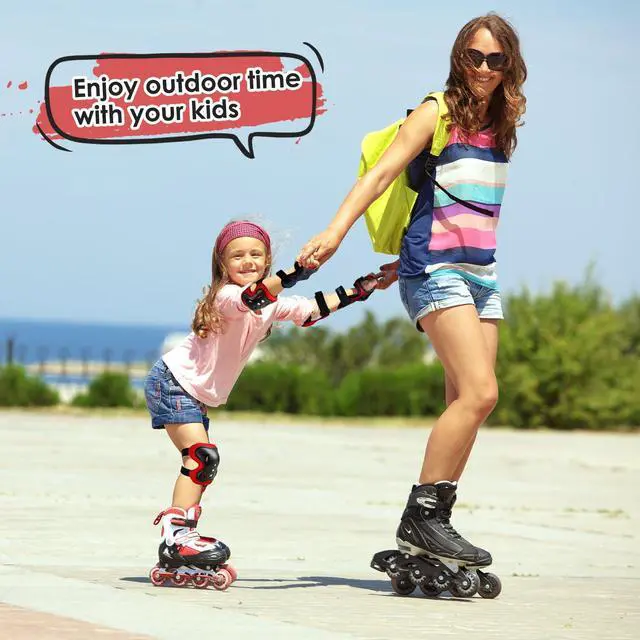 Alt view image 4 of 6 - Kids/Youth Knee Pad Elbow Pads Guards Protective Gear Set for Roller Skates Cycling BMX Bike Skateboard Inline Skatings Scooter Riding Sports