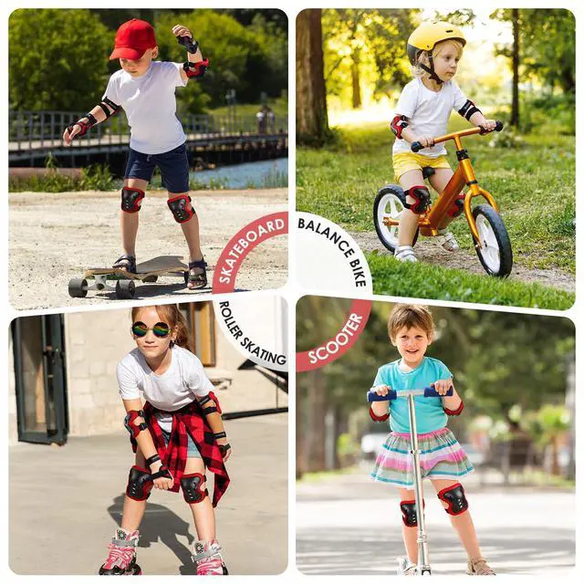 Alt view image 6 of 6 - Kids/Youth Knee Pad Elbow Pads Guards Protective Gear Set for Roller Skates Cycling BMX Bike Skateboard Inline Skatings Scooter Riding Sports