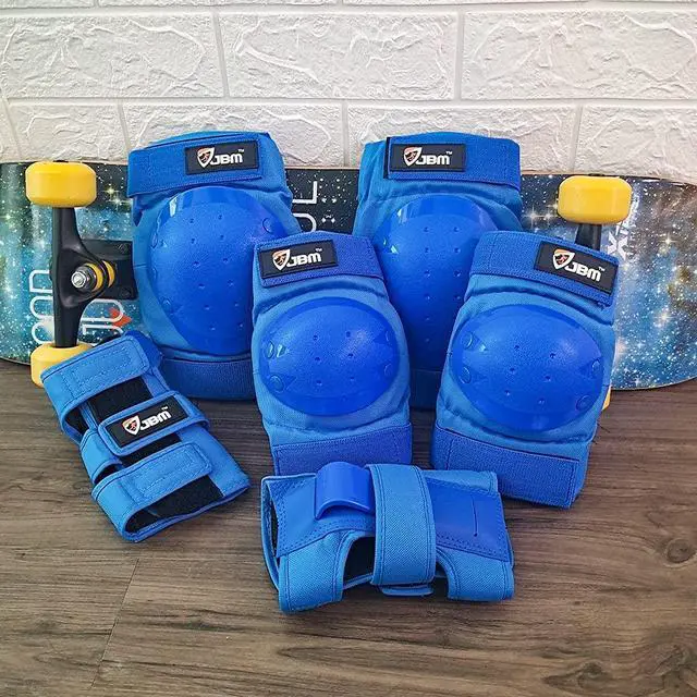 Alt view image 5 of 7 - Adult Knee Pads Elbow Pads and Wrist Guards Full Protective Gear for Skateboarding Skate Inline Riding Beginner Scooter Roller Skater (Blue, Large)