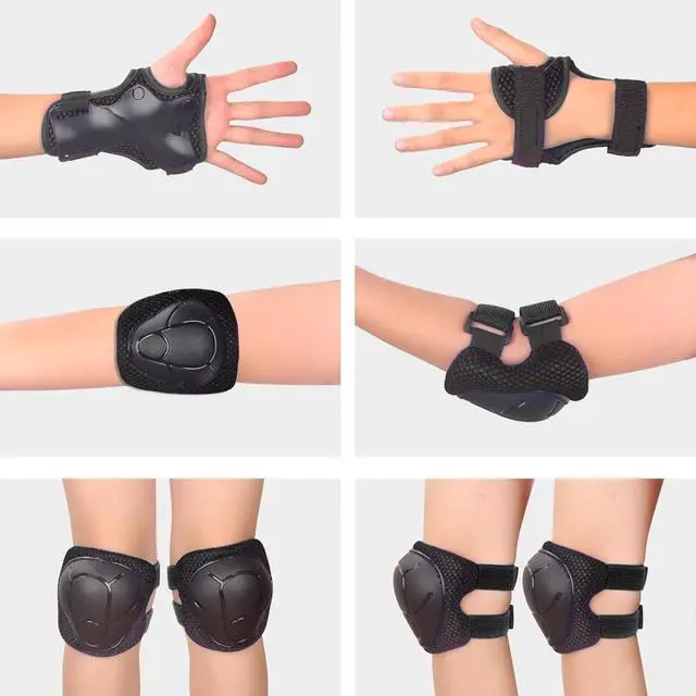 Alt view image 3 of 7 - Kids/Youth Knee Pad Elbow Pads Guards Protective Gear Set for Children 3-14 Years Skateboard Roller Skating Skiing Rollerblading Cycling BMX Biking Running Scooter