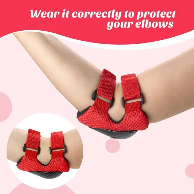 Alt view image 4 of 6 - Toddler Knee Pads and Elbow Pads with Wrist Guards for Kids,Red | 3-in-1 knee pads for kids with wrist guards. Kids knee pads and elbow pads for skating, cycling, rollerblading and scooters