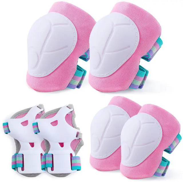 Main image of Kids Knee and Elbow Pads Wrist Guards Set for Girls Boys Ages 3-8 | Adjustable Knee Pads for Kids Protective Gear Set for Inline Skating Biking Skateboard Scooter