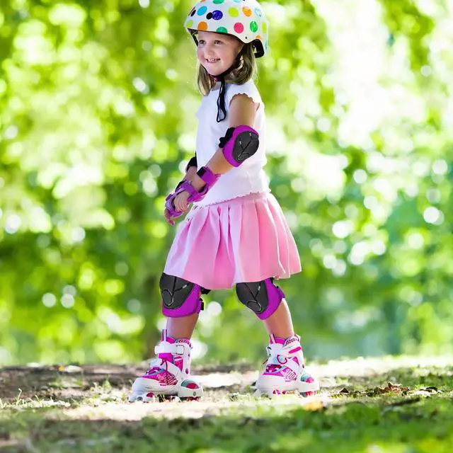 Alt view image 6 of 7 - Kids/Youth Knee Pads for Kids 3-14Years Boys Girls 6 in 1 Kids Protective Gear Set Adjustable Knee Pads, Elbow Pads, for Skating Cycling Bike Rollerblading Scooter Roller Skates