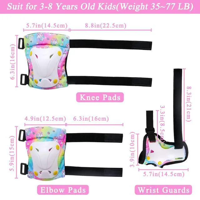 Alt view image 4 of 6 - Knee Pads for Kids with Drawstring Bag for Girls Boys | Adjustable Toddler Knee Pads and Elbow Pads Wrist Guards Protective Gear Set for Skating Cycling Skateboard Scooter