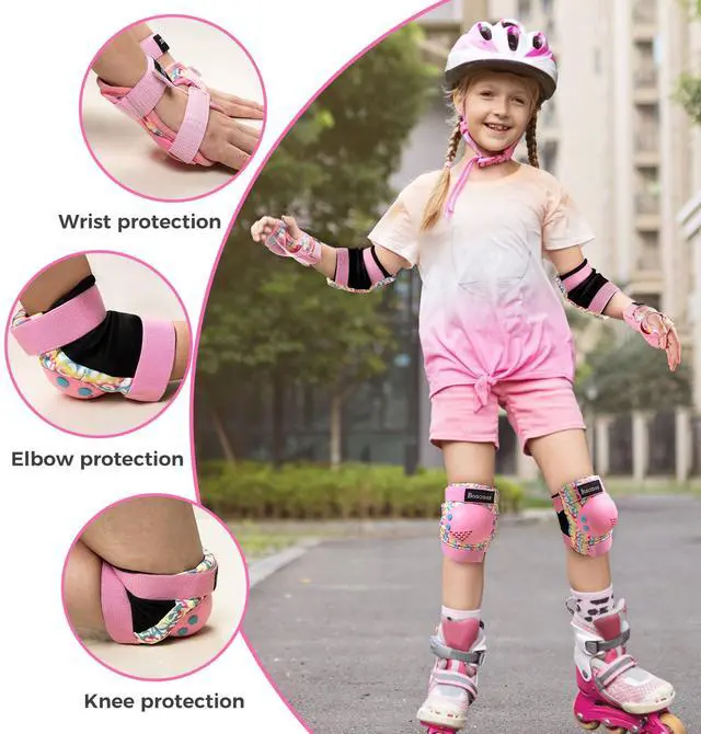 Alt view image 2 of 5 - Skate Knee Pads for Kids: Knee Elbow Pads and Wrist Guards Set for Roller Skating Bike - 6Pcs Safety Protective Gear for Grils Boys