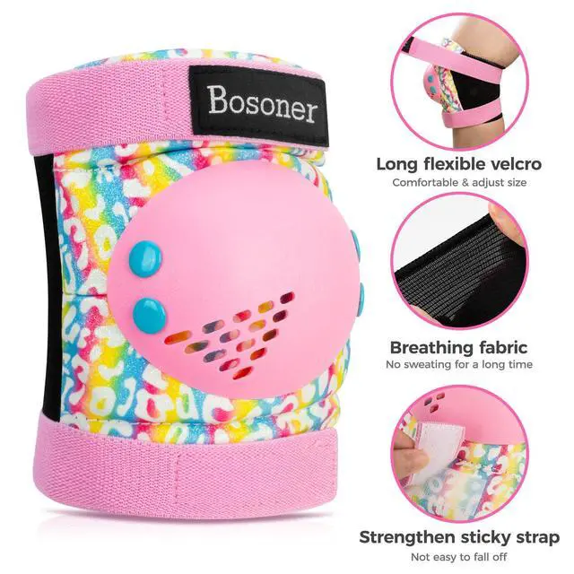 Alt view image 3 of 5 - Skate Knee Pads for Kids: Knee Elbow Pads and Wrist Guards Set for Roller Skating Bike - 6Pcs Safety Protective Gear for Grils Boys