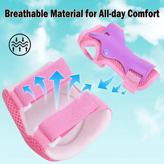 Alt view image 3 of 5 - Kids Protective Gear, Knee Pads Elbow Pads with Wrist Guards for Roller Skating Cycling Skateboard Bike Scooter Rollerblade Safety Gear for Kids 2-7 Years Old