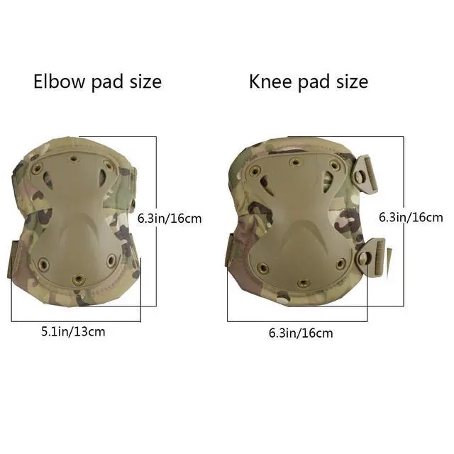 Alt view image 2 of 7 - Tactical Combat Knee & Elbow Protective Pads Set, MC03 | for Outdoor CS Paintball Game Cycling Safety Skateboarding Gear Skates Knee Protection Guard Pads