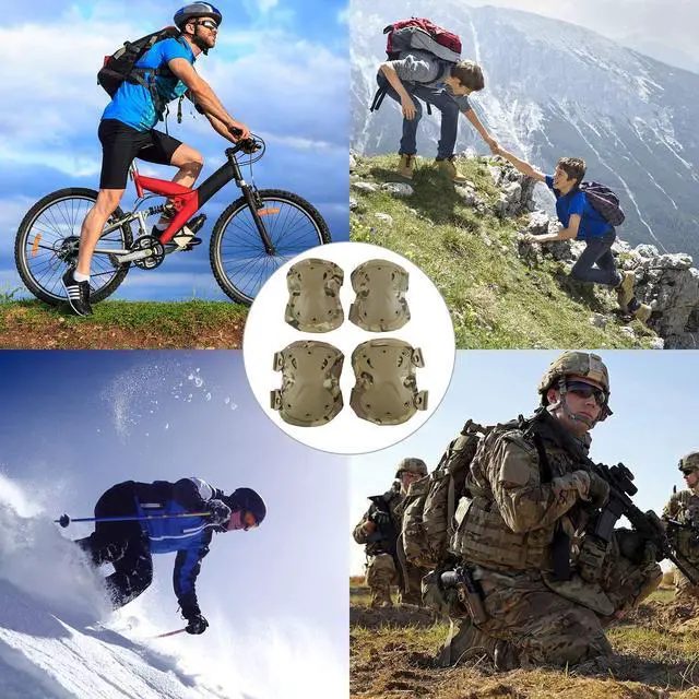Alt view image 3 of 7 - Tactical Combat Knee & Elbow Protective Pads Set, MC03 | for Outdoor CS Paintball Game Cycling Safety Skateboarding Gear Skates Knee Protection Guard Pads