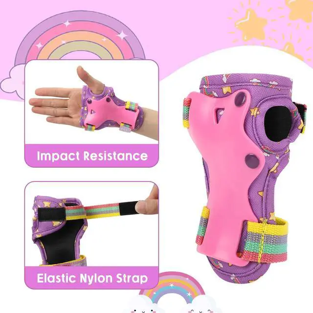 Alt view image 4 of 6 - Kids Knee Pads for Girls Boys Toddler 3-8 Years Old Knee and Elbow Pads | with Wrist Guards Youth Protective Gear Set for Skateboard Cycling Roller Bike Inline Scooter Skating