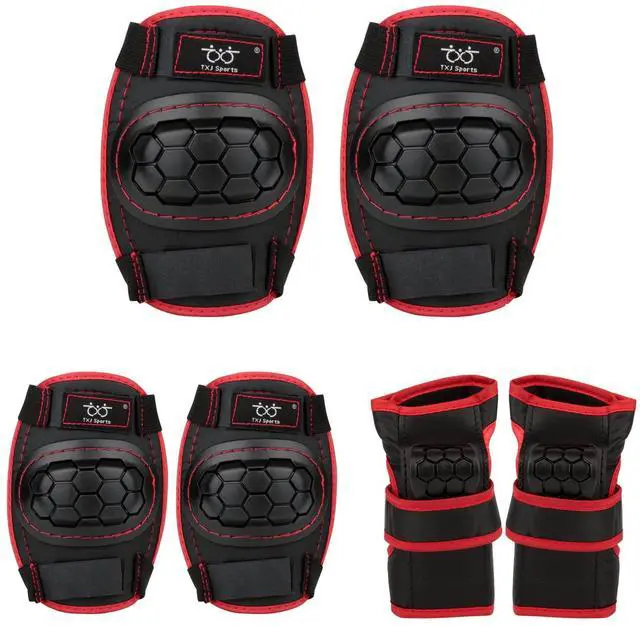 Main image of Elbow and Knee Pads Kids with Wrist Guards Protective Gear for Skateboard Roller Skating Biking Skating Inline Skates Longboarding Derby Riding Scooter