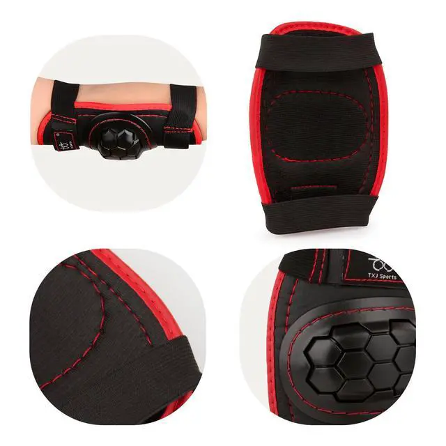 Alt view image 7 of 7 - Elbow and Knee Pads Kids with Wrist Guards Protective Gear for Skateboard Roller Skating Biking Skating Inline Skates Longboarding Derby Riding Scooter