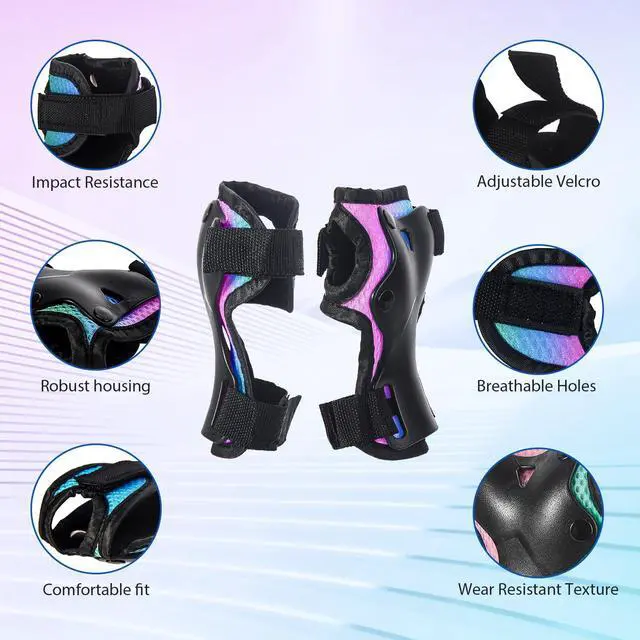 Alt view image 3 of 5 - Skateboard Pads Kids/Youth/Adult Shield Elbow Pads and Wrist Guards Protective Gear,Strong Double Straps&Adjustable Easy-Fix Clips for Skateboarding,Rollerblading,ScooterRoller,Skating,Bicycle