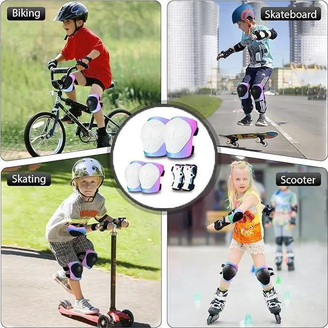 Alt view image 5 of 5 - Skateboard Pads Kids/Youth/Adult Shield Elbow Pads and Wrist Guards Protective Gear,Strong Double Straps&Adjustable Easy-Fix Clips for Skateboarding,Rollerblading,ScooterRoller,Skating,Bicycle